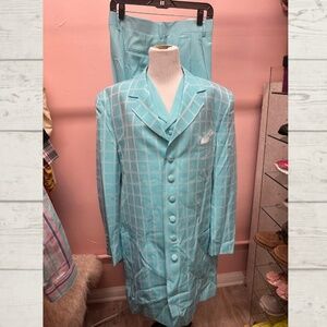 Ranalli Blue 3 Piece Suit, 42R Jacket and Blazer 36R Pants